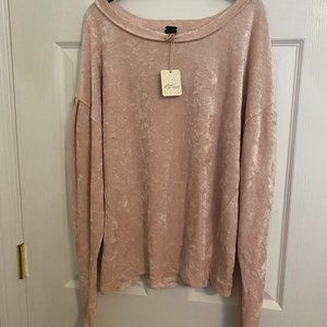 NWT Free People Milan Crushed Velvet Sweater, Size S